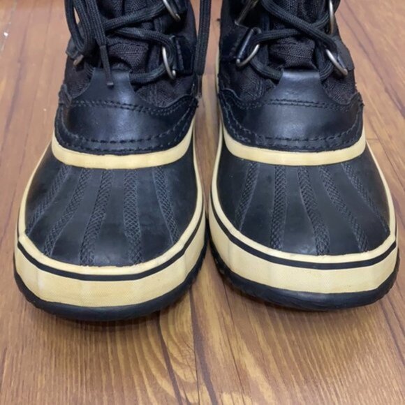 SOREL NL 1495-011 Fur Carnival‎ Boots Black Winter Women Size 7 - Picture 3 of 8